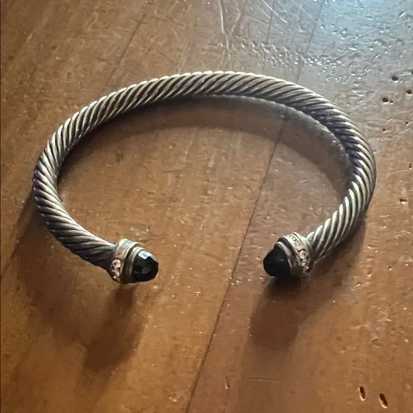 David Yurman Silver Bracelet with Black Accents - Picture 4 of 4